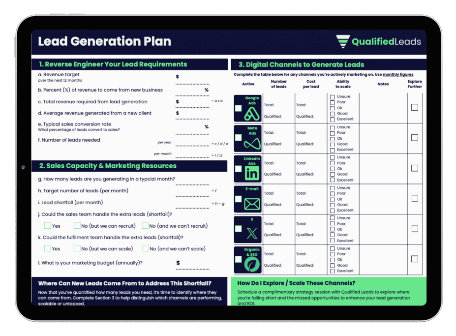 Lead Generation Plan - iPad V2